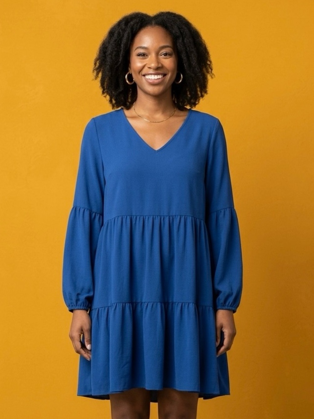 Amoretu Sleeve Dress in Navy Blue